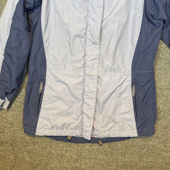 Columbia Jacket Womens Small Purple Core Jacket Hooded Zip Up Snap - Picture 8 of 13